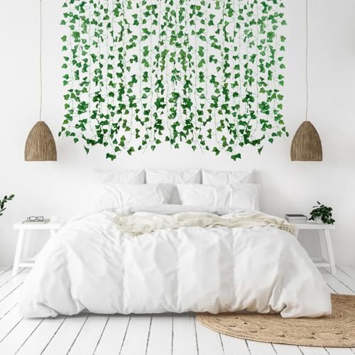 Fake Vines for Room Decor(24Pack168Ft) Aesthetic Artificial Plant Ivy Leaves Hanging Greenery Garlands for Home, alternate
