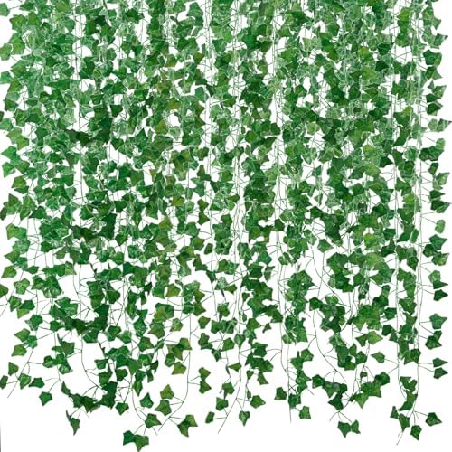 Fake Vines for Room Decor(48Pack336Ft) Aesthetic Artificial Plant Ivy Leaves Hanging Greenery Garlands for Home