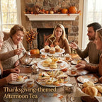 Fall 3 Tier Dessert Stand Ceramic Serving Tray for Thanksgiving in Orange, alternate view 4
