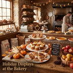 Fall 3 Tier Dessert Stand Ceramic Serving Tray for Thanksgiving in Orange, alternate view 5