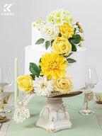 Fall Artificial Flowers DIY Bouquet Combo Faux Rose Daisy for Decor in Cream Yellow, alternate view 4