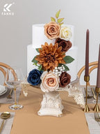 Fall Artificial Flowers DIY Bouquet Combo Faux Rose for Home Decor in Retro Blue Brown, alternate view 4