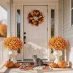Fall Artificial Flowers for Outdoors Planter Fake Plants 12 Bundles, alternate view 2