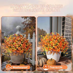 Fall Artificial Flowers for Outdoors Planter Fake Plants 12 Bundles, alternate view 5