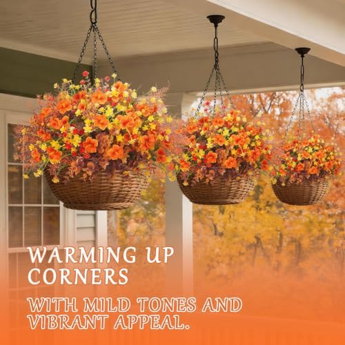 Fall Artificial Flowers for Outdoors Planter Fake Plants 12 Bundles, alternate view 6