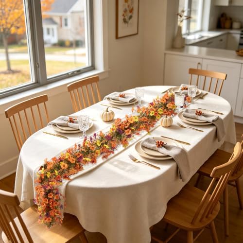 Fall Artificial Flowers Garland Fake Mums Vine for Home Decoration, alternate view 2