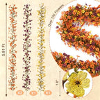 Fall Artificial Flowers Garland Fake Mums Vine for Home Decoration, alternate view 3