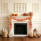 Fall Artificial Maple Leaf Garland with Fake Fruit Home Decor, alternate view 6