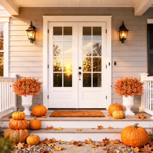 Fall Artificial Mums Flowers for Outdoors Planter Fake Plants 12 Bundles, alternate view 2