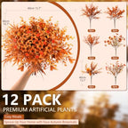 Fall Artificial Mums Flowers for Outdoors Planter Fake Plants 12 Bundles, alternate view 5