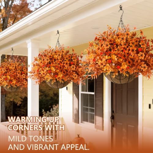 Fall Artificial Mums Flowers for Outdoors Planter Fake Plants 12 Bundles, alternate view 6