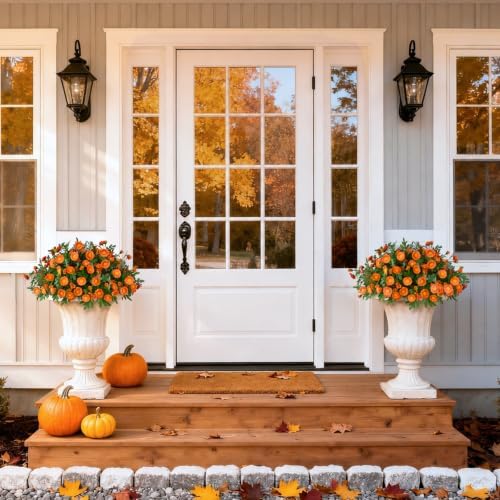 Fall Artificial Mums Flowers for Outdoors Planter Fake Plants 6 PCS, alternate view 2