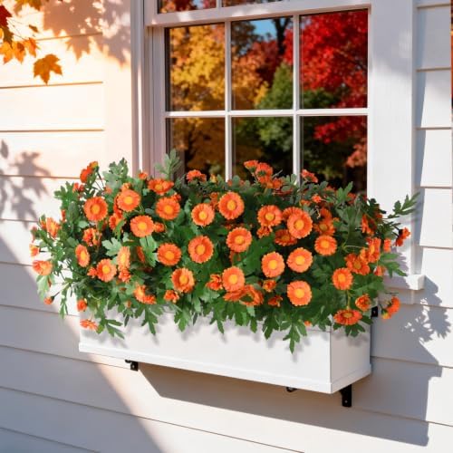 Fall Artificial Mums Flowers for Outdoors Planter Fake Plants 6 PCS, alternate view 6