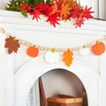 Fall Banner, Fall Garland, Felt Pumpkin Garland and Wood Bead for Home, Thanksgving Fall Decorations Indoor