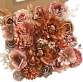 Fall Brown Artificial Flowers Combo Box Set Silk Flowers Fake Rose for DIY Floral Arrangements Wedding Bouquets