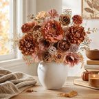 Fall Brown Artificial Flowers Combo Box Set Silk Flowers Fake Rose for DIY Floral Arrangements Wedding Bouquets, alternate