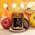 Fall Candle, Apple Pie Scented for Home, 7oz Soy Wax, alternate view 2