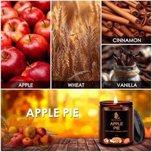 Fall Candle, Apple Pie Scented for Home, 7oz Soy Wax, alternate view 5