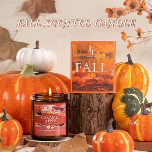 Fall Candle, Caramel Apple Scented Candles for Home, Natural Soy Autumn Candle Aromatherapy Candle, 7 oz Jar, alternate view
