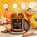 Fall Candle, Cinnamon Clove Scented for Home, 7oz Soy Wax, alternate view 2