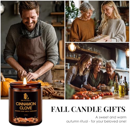 Fall Candle, Cinnamon Clove Scented for Home, 7oz Soy Wax, alternate view 3