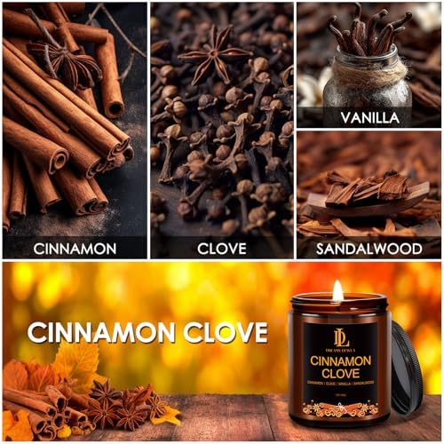 Fall Candle, Cinnamon Clove Scented for Home, 7oz Soy Wax, alternate view 5