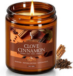 Fall Candle, Clove Cinnamon Scented Candles for Home, Natural Soy Autumn Candle Aromatherapy Candle, 7 oz Jar