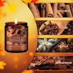 Fall Candle, Clove Cinnamon Scented Candles for Home, Natural Soy Autumn Candle Aromatherapy Candle, 7 oz Jar, alternate view