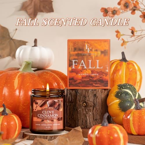 Fall Candle, Clove Cinnamon Scented Candles for Home, Natural Soy Autumn Candle Aromatherapy Candle, 7 oz Jar, alternate view