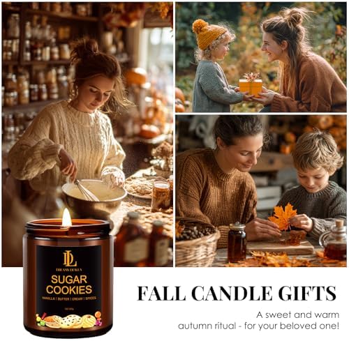 Fall Candle, Sugar Cookies Scented for Home, 7oz Soy Wax, alternate view 3
