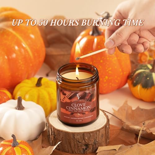 Fall Candles Set, 4 Pack Candles for Home Scented Natural Soy Wax, Autumn Gifts Set for Women Men, Fall, alternate view 4