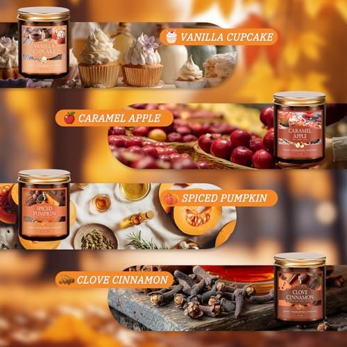 Fall Candles Set, 8 Pack Candles for Home Scented Natural Soy Wax, Autumn Gifts Set for Women Men, Fall, alternate view 3