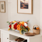 Fall Centerpiece for Table, Handmade Realistic Silk Floral Arrangement with Peonies, Roses, Berries & Foam, alternate view 4