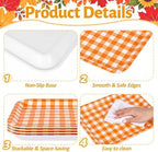 Fall Checked Serving Platters Set, Serving Trays, 3Pack, 13x10Inch in 13x10Inch in 3pcs Fall Checked, alternate view 4