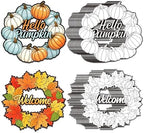 Fall Coloring Wreath Crafts Thanksgiving Activities for Kids 24PCS