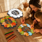 Fall Coloring Wreath Crafts Thanksgiving Activities for Kids 24PCS, alternate view 4