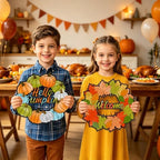Fall Coloring Wreath Crafts Thanksgiving Activities for Kids 24PCS, alternate view 5