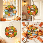 Fall Coloring Wreath Crafts Thanksgiving Activities for Kids 24PCS, alternate view 6