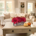 Fall Decor Autumn Harvest Floral Centerpiece with Artificial Peony Chrysanthemum Hydrangea Flowers Berries, alternate view 5