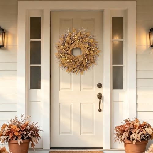 Fall Decorations for Home, Fall Autumn Eucalyptus Wreaths for Front Door, alternate view 2