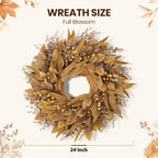 Fall Decorations for Home, Fall Autumn Eucalyptus Wreaths for Front Door, alternate view 3