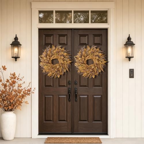 Fall Decorations for Home, Fall Autumn Eucalyptus Wreaths for Front Door, alternate view 6