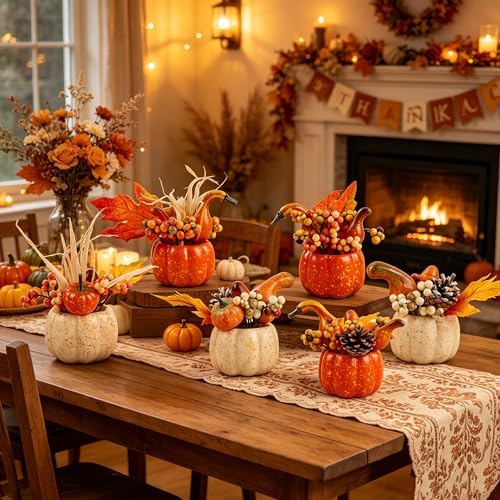 Fall Decorations for Home Table Centerpiece Fake Pumpkin Decor, alternate view 2