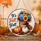 Fall Decorations Wooden Hanging Sign for Home, It's Fall Y'all Pumpkin Sign, alternate view 5