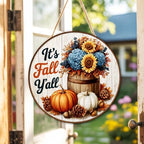 Fall Decorations Wooden Hanging Sign for Home, It's Fall Y'all Pumpkin Sign, alternate view 7