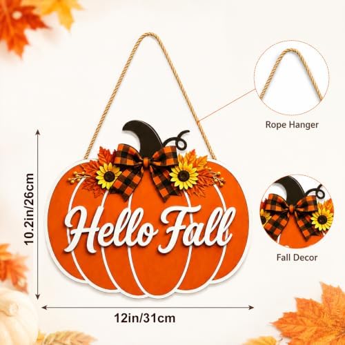 Fall Door Welcome Sign for Home Decor Hanger, alternate view 2