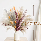 Fall Dried Flower Bouquet with Pampas Grass, Orange Bunny Tails, Lavender & Red Eucalyptus - Boho Fall Decor for, alternate