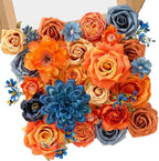 Fall Flowers Artificial Orange Navy Blue Silk Flowers for Wedding