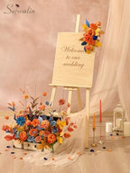 Fall Flowers Artificial Orange Navy Blue Silk Flowers for Wedding, alternate view 6
