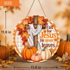 Fall for Jesus Decorations Door Sign for Home, Fall Christian Pumpkin Sign, alternate view 5